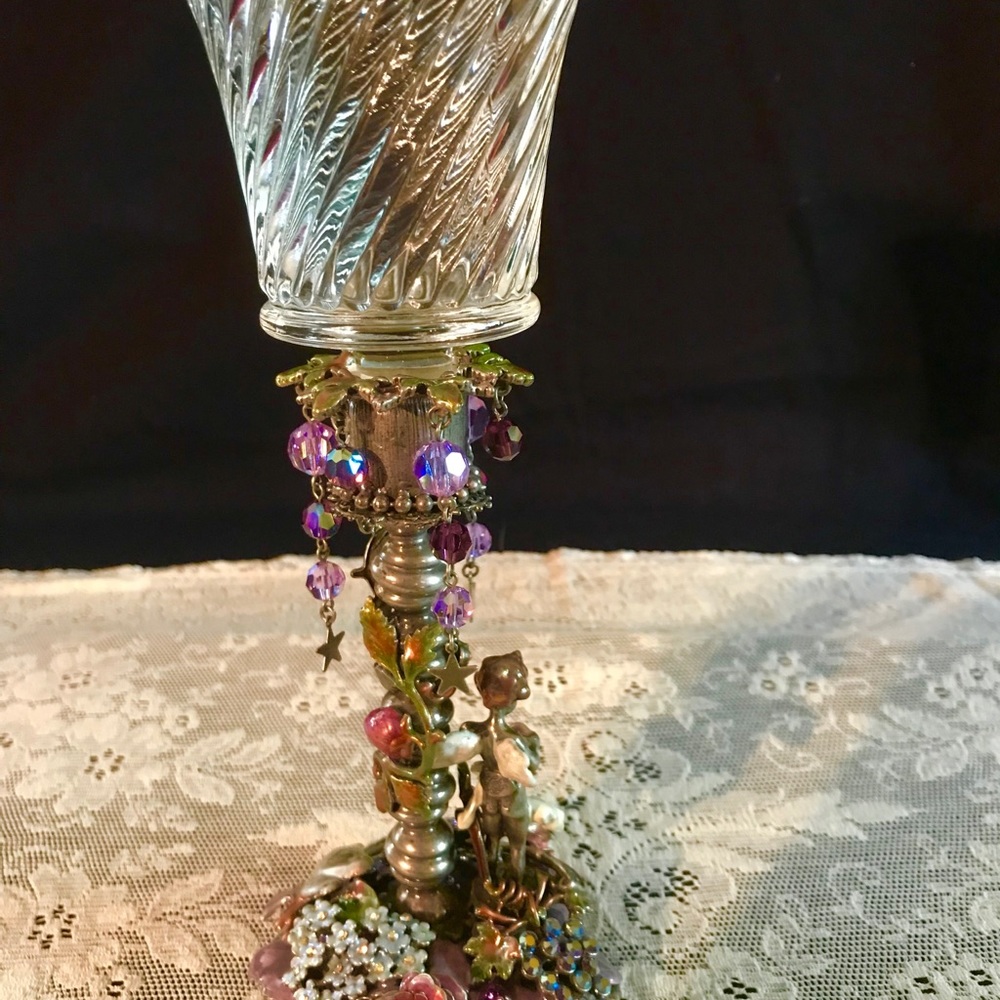 RARE KIRKS FOLLY FORGET ME NOT CANDLE HOLDER WOW!!